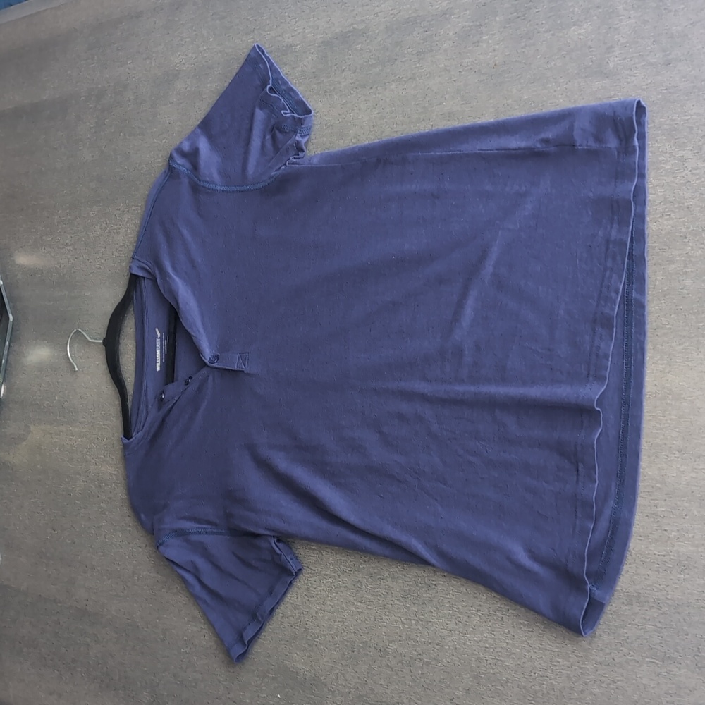 Small William Rast Men's Blue Navy Henley Shirt 👕 T-shirt